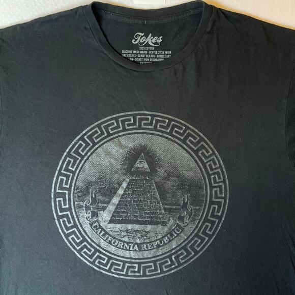 Jokes Men T-shirt size L Short Sleeve Stretchy California Republic Black - Picture 5 of 7